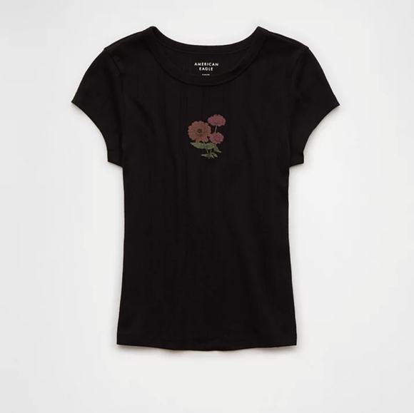 NWT American Eagle Outfitters Pontelle Graphic T-Shirt Black Size Small - Picture 4 of 6